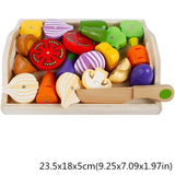 Wooden Classic Game Simulation Kitchen Series Toys Cutting Fruit Vegetable Set Toys Montessori Early Education Gifts R7RB