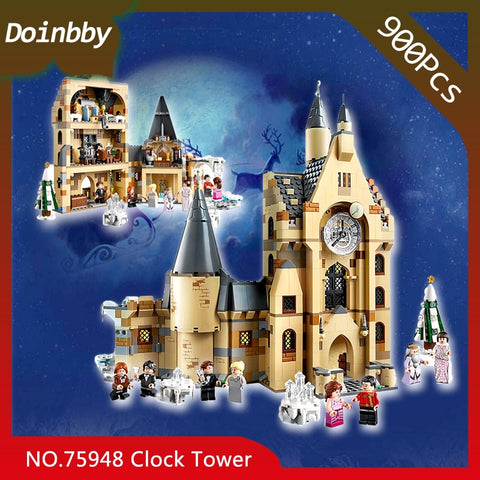 75948 900PCS Clock Tower Potter Movie Castle Set Building Blocks brick education toys child Christmas gift In stock
