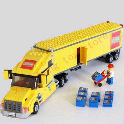 02036 298pc City Airport Yellow Truck Pickup Caravan Building Blocks City Truck 3221 Set Children Gift Compatible with Legoingly