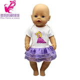 doll clothes for 43cm Baby doll unicorn clothes dress doll head band for 18 inch doll clothes set