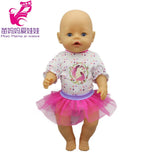 doll clothes for 43cm Baby doll unicorn clothes dress doll head band for 18 inch doll clothes set