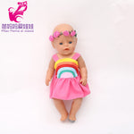 doll clothes for 43cm Baby doll unicorn clothes dress doll head band for 18 inch doll clothes set