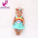 doll clothes for 43cm Baby doll unicorn clothes dress doll head band for 18 inch doll clothes set