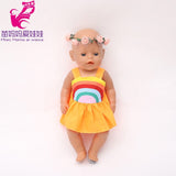 doll clothes for 43cm Baby doll unicorn clothes dress doll head band for 18 inch doll clothes set