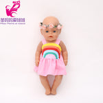 doll clothes for 43cm Baby doll unicorn clothes dress doll head band for 18 inch doll clothes set