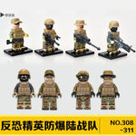 8pcs/lot DECOOL SWAT Army Modern Special Forces Mini Figures Compatible Legoly Military Weapons Building Blocks Toy For Children