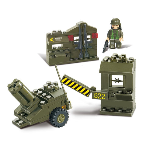 0295 93pcs Military Checkpoint Constructor Model Kit Blocks Compatible LEGO Bricks Toys for Boys Girls Children Modeling