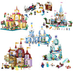 Elsa Anna Belle Ariel Moana Cinderella Castle Building Blocks Bricks Compatible Princess Legoinglys Friends Figures Girl Toys