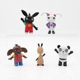 5pcs/set Hot Forest Animal Friend Bing Bunny Rabbit Action Figure Toy Cute Elephant Panda Bear Model Doll Toys Kids Gift