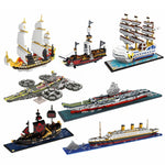 1860pcs NO match legoed RS titanic pirates sets cruise ship model boat DIY building Diamond mini nanoed Blocks Kit children kids