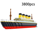 1860pcs NO match legoed RS titanic pirates sets cruise ship model boat DIY building Diamond mini nanoed Blocks Kit children kids