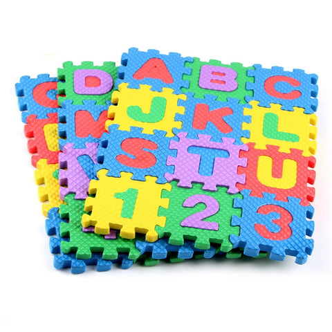 36pcs Foam Carpet Cartoon Letter Digital Puzzle Baby Crawling Mat