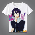 Coshome Noragami Yato T shirts Cosplay Costumes Men Women T-shirts Adult Anime Tops Short Sleeves Summer Tees