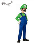 Halloween Costumes Funny Super Mario Luigi Brother Costume Kids Children Boys Girls Fantasia Cosplay Jumpsuit