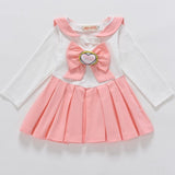 Cute Anime Kid Baby Girls Sailor Moon Cosplay Costumes Bowknot Dress Kawaii Lolita Sailor Uniform