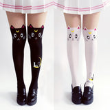 Hot Anime Sailor Moon Cosplay Costume Women Luna Cat Socks Pantyhose Silk Tights Leggings Stockings Black And White