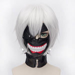 IHYAMS Wigs Tokyo Ghoul Kaneki Ken Wig Short Straight Silver Grey Synthetic Hair Cosplay Anime Wigs Heat Resistance Fiber