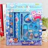 9pcs/sets Kawaii Children Stationery Sets Kids Pencil Auto Pencil Scissors Eraser Sets Student Prize Gift