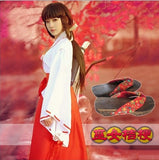 Anime Inuyasha Kikyo Kimono Full Set Cosplay Costume Halloween Costume Top + Skirt + Clogs + Socks