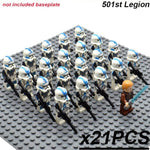 21pcs/set Star Wars Royal Guard Wolf Trooper Shock Trooper 501st Legion Palpatine Building Blocks Bricks Toys for Children