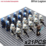 21pcs/set Star Wars Royal Guard Wolf Trooper Shock Trooper 501st Legion Palpatine Building Blocks Bricks Toys for Children