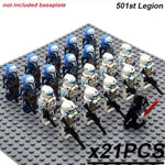 21pcs/set Star Wars Royal Guard Wolf Trooper Shock Trooper 501st Legion Palpatine Building Blocks Bricks Toys for Children