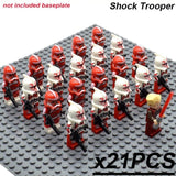 21pcs/set Star Wars Royal Guard Wolf Trooper Shock Trooper 501st Legion Palpatine Building Blocks Bricks Toys for Children