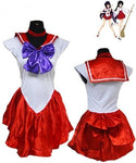 New Anime Pretty Soldier Sailor Moon Sailor Mars Japanese Anime Cosplay Costume female halloween party Fancy Dress Full Set 5pcs