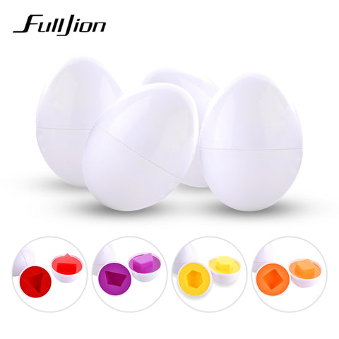 Fulljion Montessori Learning Education Math Toys 6 Smart Eggs 3D Puzzle Game For Children Popular Toys Jigsaw Mixed Shape Tools