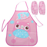 1 Set Kids Apron Sleeves Children Painting Kitchen Cooking Waterproof Protection