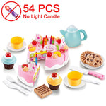 37-80PCS DIY Cake Toy Kitchen Food Pretend Play Cutting Fruit Birthday Toys Cocina De Juguete Pink Blue For Kid Educational Gift