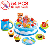 37-80PCS DIY Cake Toy Kitchen Food Pretend Play Cutting Fruit Birthday Toys Cocina De Juguete Pink Blue For Kid Educational Gift