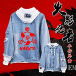 Coshome Anime Naruto Hoodies Men Women Denim Jacket Akatsuki Coat Daily Costume for Spring