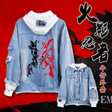 Coshome Anime Naruto Hoodies Men Women Denim Jacket Akatsuki Coat Daily Costume for Spring