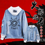 Coshome Anime Naruto Hoodies Men Women Denim Jacket Akatsuki Coat Daily Costume for Spring