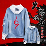 Coshome Anime Naruto Hoodies Men Women Denim Jacket Akatsuki Coat Daily Costume for Spring