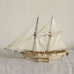 1:100 Scale Handmade Wooden Wood Sailboat Ship Kits Wooden Ships Model Assembly Birthday Gift Souvenirs Toy