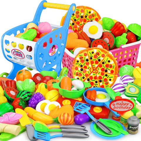 12-23PCS Children Kitchen Pretend Play Toys Cutting Fruit Vegetable Food Miniature Play Do House Education Toy Gift for Girl Kid