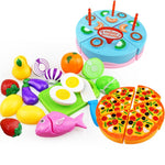 12-23PCS Children Kitchen Pretend Play Toys Cutting Fruit Vegetable Food Miniature Play Do House Education Toy Gift for Girl Kid