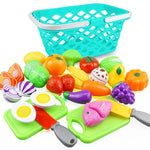 12-23PCS Children Kitchen Pretend Play Toys Cutting Fruit Vegetable Food Miniature Play Do House Education Toy Gift for Girl Kid