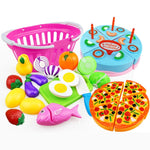 12-23PCS Children Kitchen Pretend Play Toys Cutting Fruit Vegetable Food Miniature Play Do House Education Toy Gift for Girl Kid