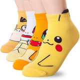 Anime Pokemon Pikachu Charmander Psyduck Squirtle Casual Socks 3D Printed Cartoon Ankle Socks Kawaii Harajuku