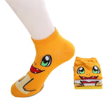 Anime Pokemon Pikachu Charmander Psyduck Squirtle Casual Socks 3D Printed Cartoon Ankle Socks Kawaii Harajuku