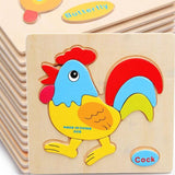 Montessori Toys Educational Wooden Toys for Children Early Learning Puzzle 3D Cartoon Animal Traffic Puzzles Intelligence Jigsaw