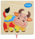 Montessori Toys Educational Wooden Toys for Children Early Learning Puzzle 3D Cartoon Animal Traffic Puzzles Intelligence Jigsaw