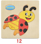 Montessori Toys Educational Wooden Toys for Children Early Learning Puzzle 3D Cartoon Animal Traffic Puzzles Intelligence Jigsaw