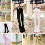 Overknee Anime Socks Striped Elastic Leggings All Match Stage Anime Cosplay Costume Adult Cartoon in Carnaval Halloween Party