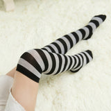 Overknee Anime Socks Striped Elastic Leggings All Match Stage Anime Cosplay Costume Adult Cartoon in Carnaval Halloween Party