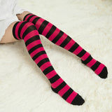 Overknee Anime Socks Striped Elastic Leggings All Match Stage Anime Cosplay Costume Adult Cartoon in Carnaval Halloween Party