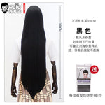 HSIU 100Cm Long Staight Cosplay Wig Heat Resistant Synthetic Hair Anime Party wigs 26 color Colourful